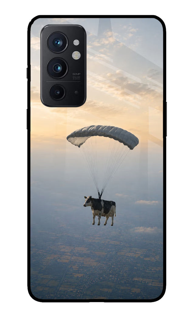 Skydiving Cow Oneplus 9RT Glass Case