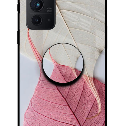 White Pink Leaf Oneplus 9RT Glass Case