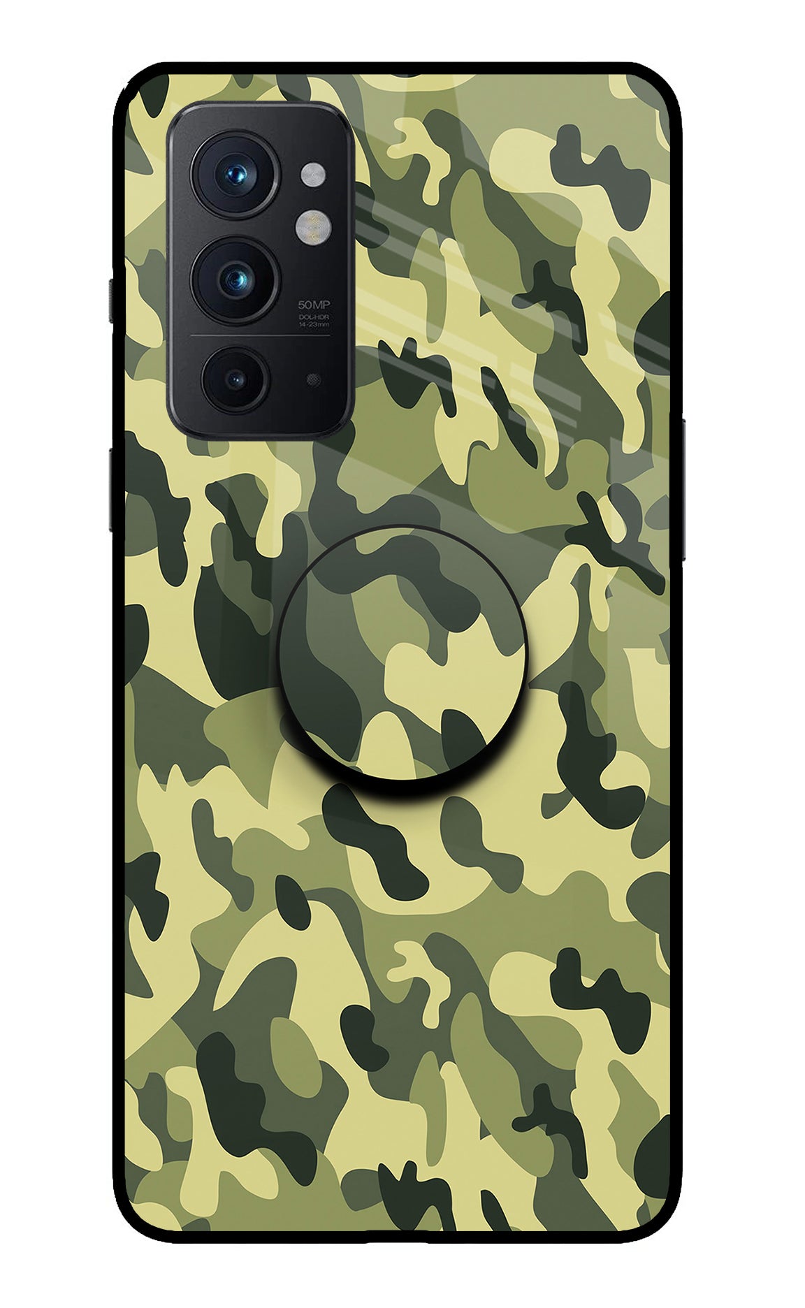 Camouflage Oneplus 9RT Glass Case