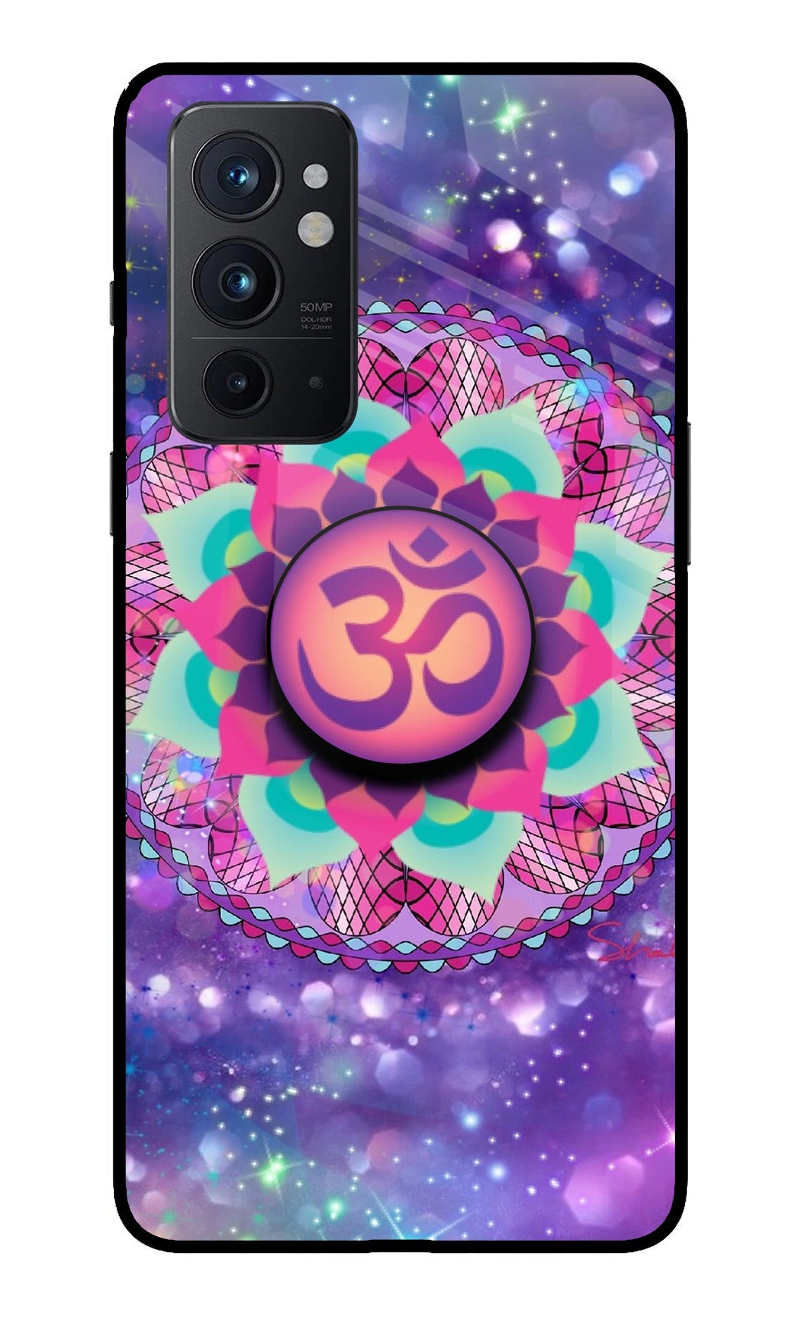 Om Purple Oneplus 9RT Glass Case