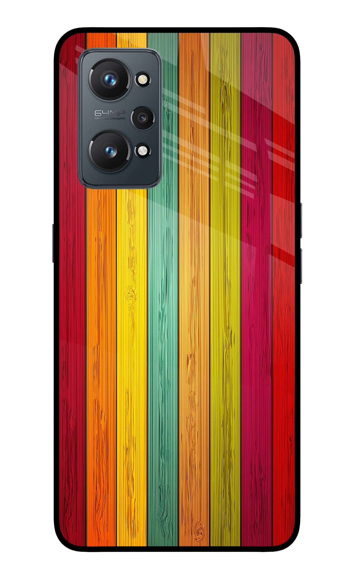 Multicolor Wooden Realme GT NEO 2/Neo 3T Back Cover