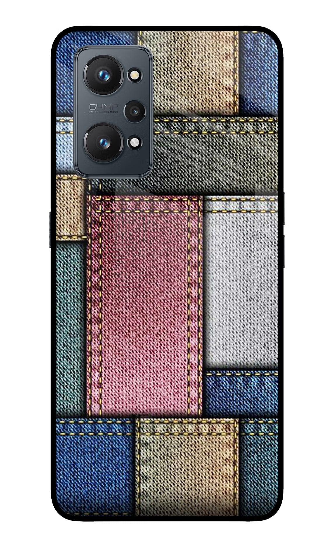 Multicolor Jeans Realme GT NEO 2/Neo 3T Glass Case Back Cover by Casekaro