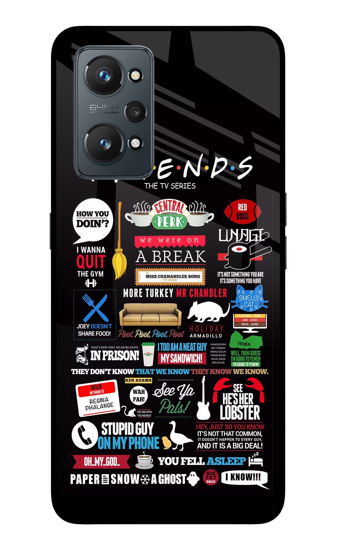 FRIENDS Realme GT NEO 2/Neo 3T Glass Case Back Cover by Casekaro