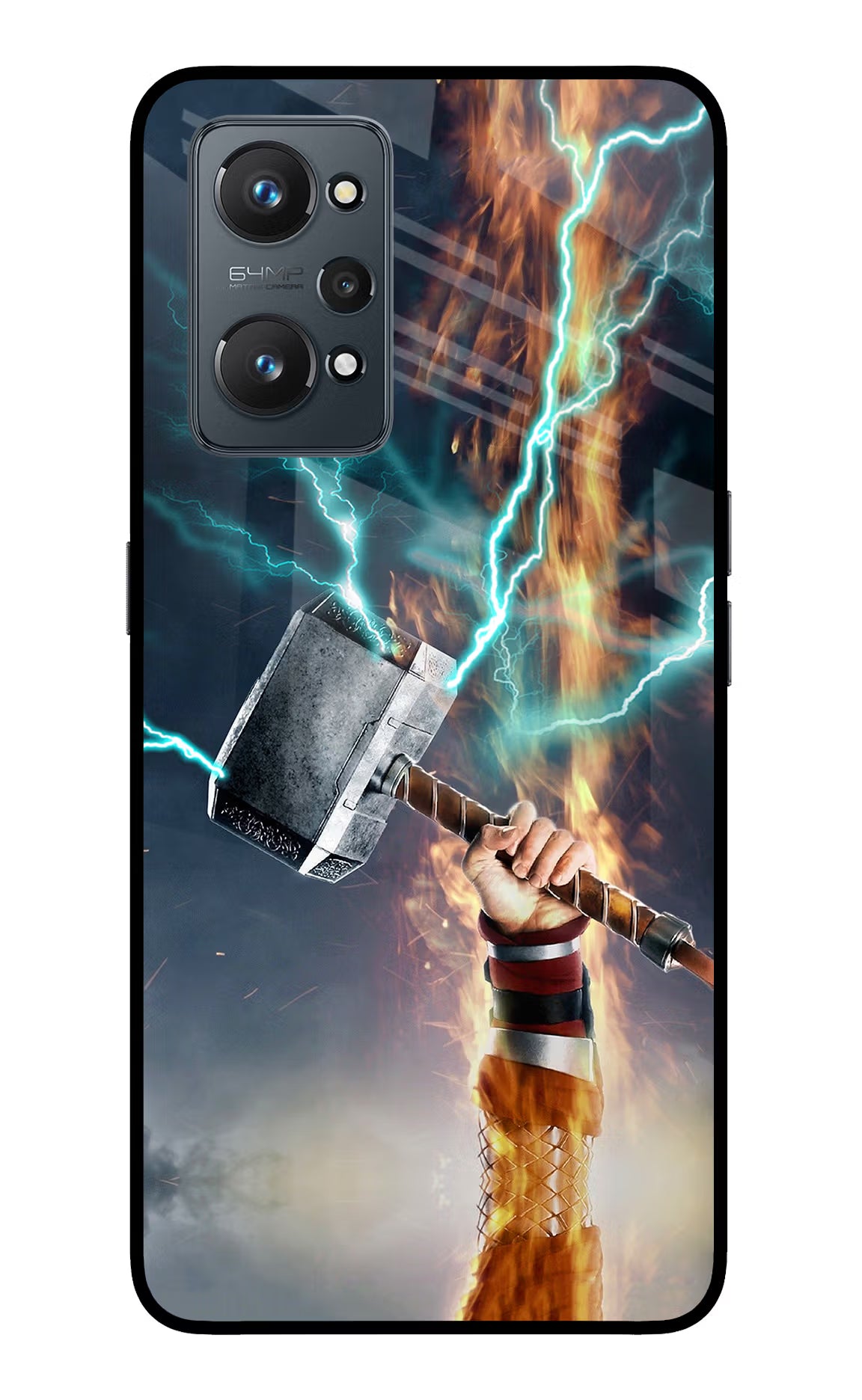 Thor Hammer Mjolnir Realme GT NEO 2/Neo 3T Glass Case Back Cover by Casekaro