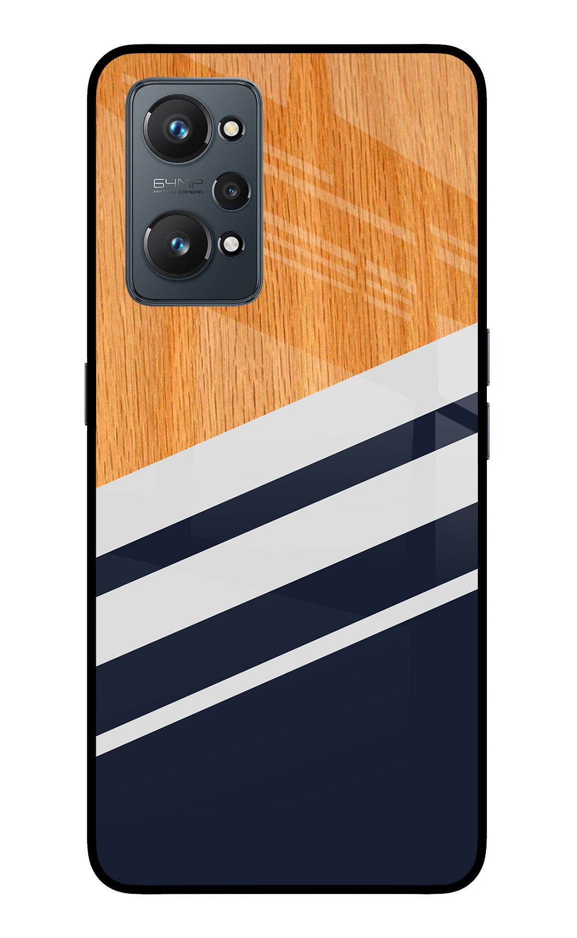 Blue and white wooden Realme GT NEO 2/Neo 3T Glass Case