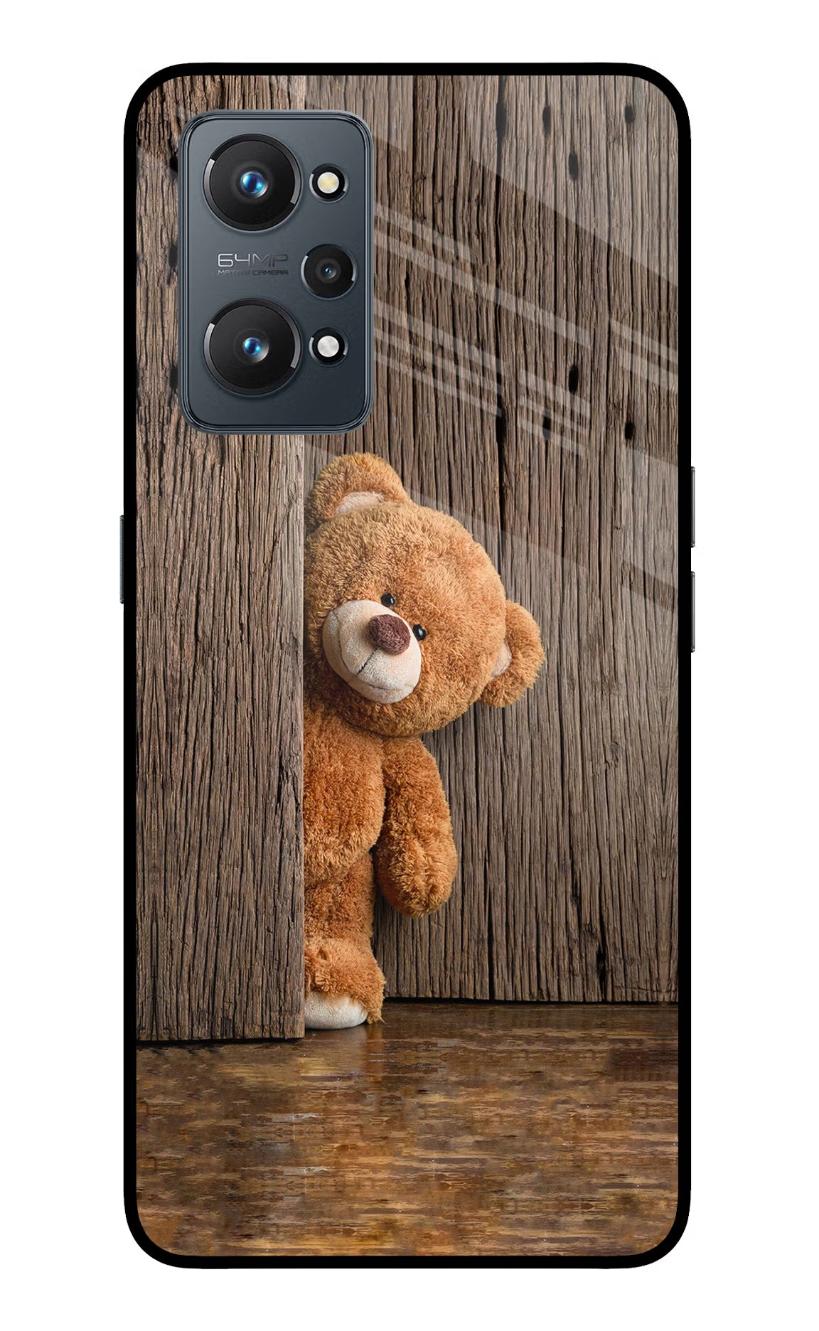 Teddy Wooden Realme GT NEO 2/Neo 3T Glass Case Back Cover by Casekaro