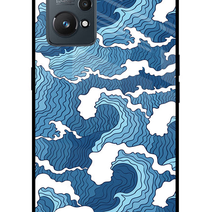 Blue Waves Realme GT NEO 2/Neo 3T Glass Case Back Cover by Casekaro