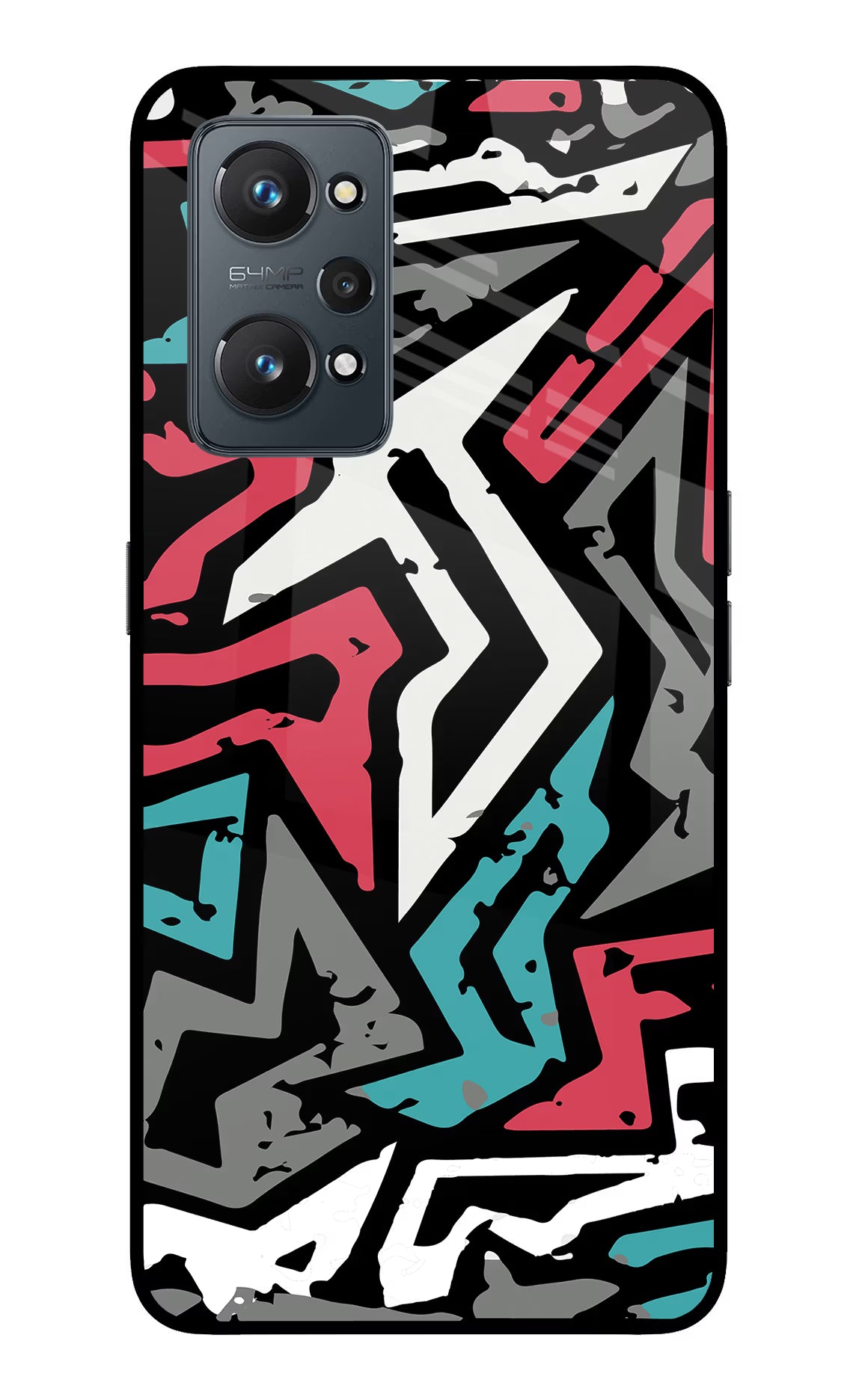 Geometric Graffiti Realme GT NEO 2/Neo 3T Glass Case Back Cover by Casekaro