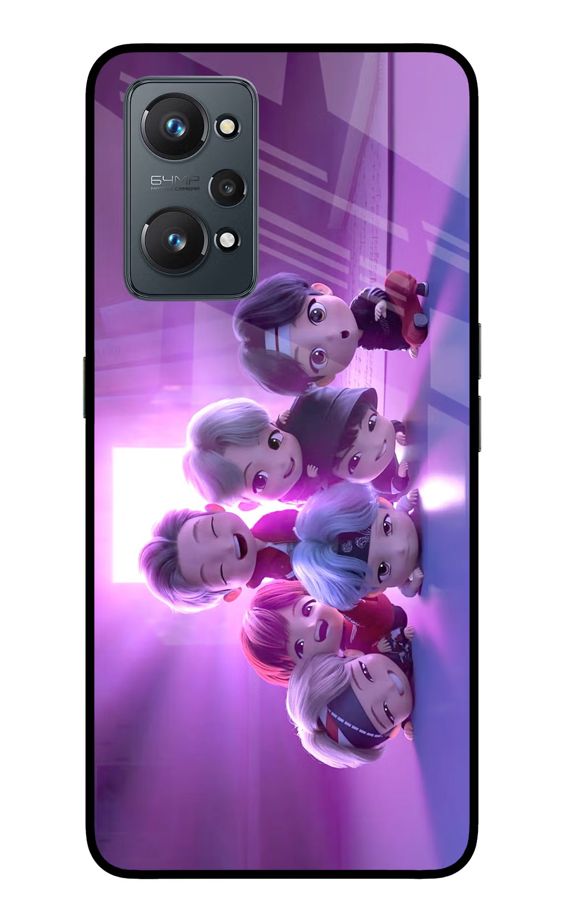 BTS Chibi Realme GT NEO 2/Neo 3T Glass Case Back Cover by Casekaro