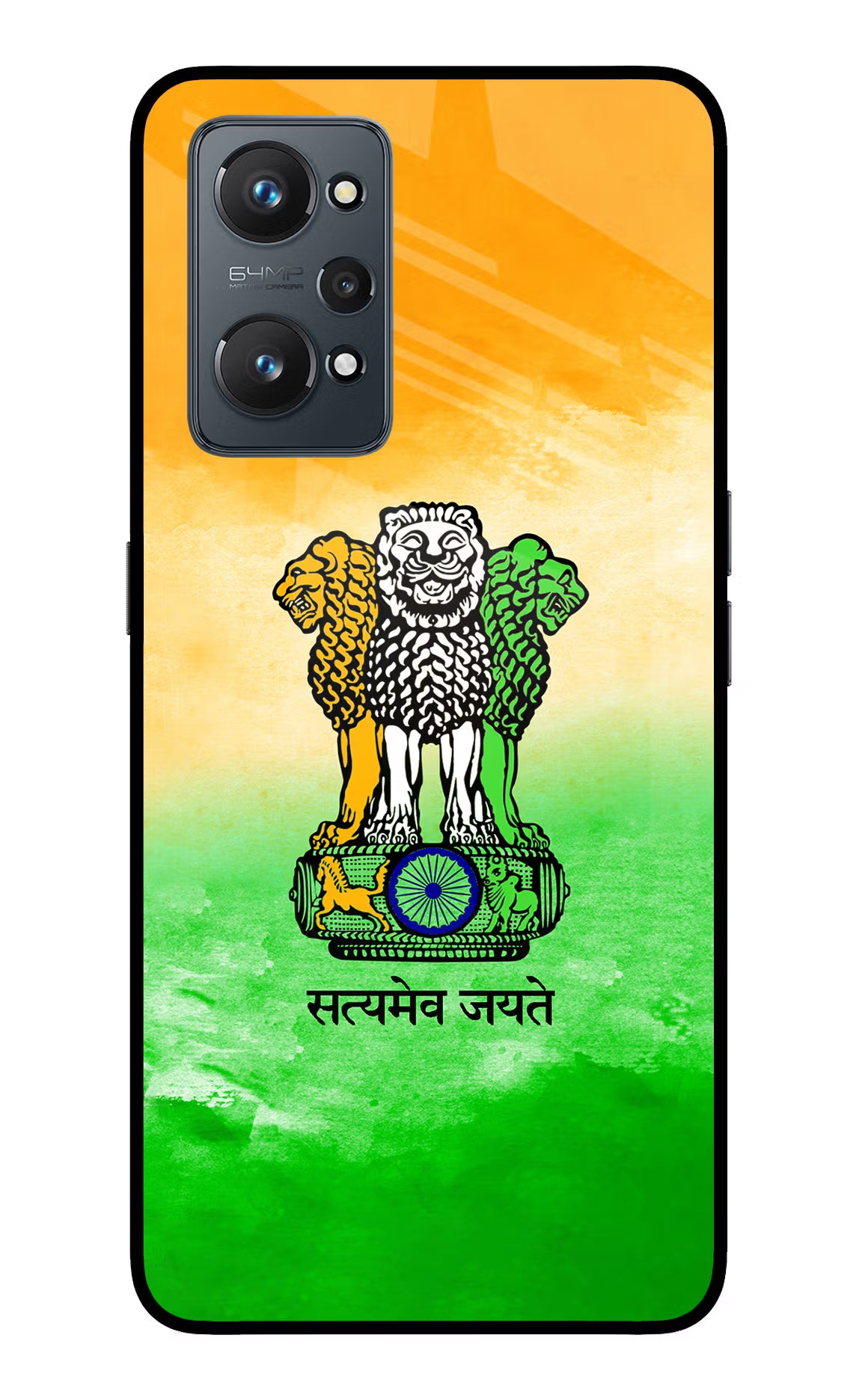 Satyamev Jayate Flag Realme GT NEO 2/Neo 3T Glass Case Back Cover by Casekaro