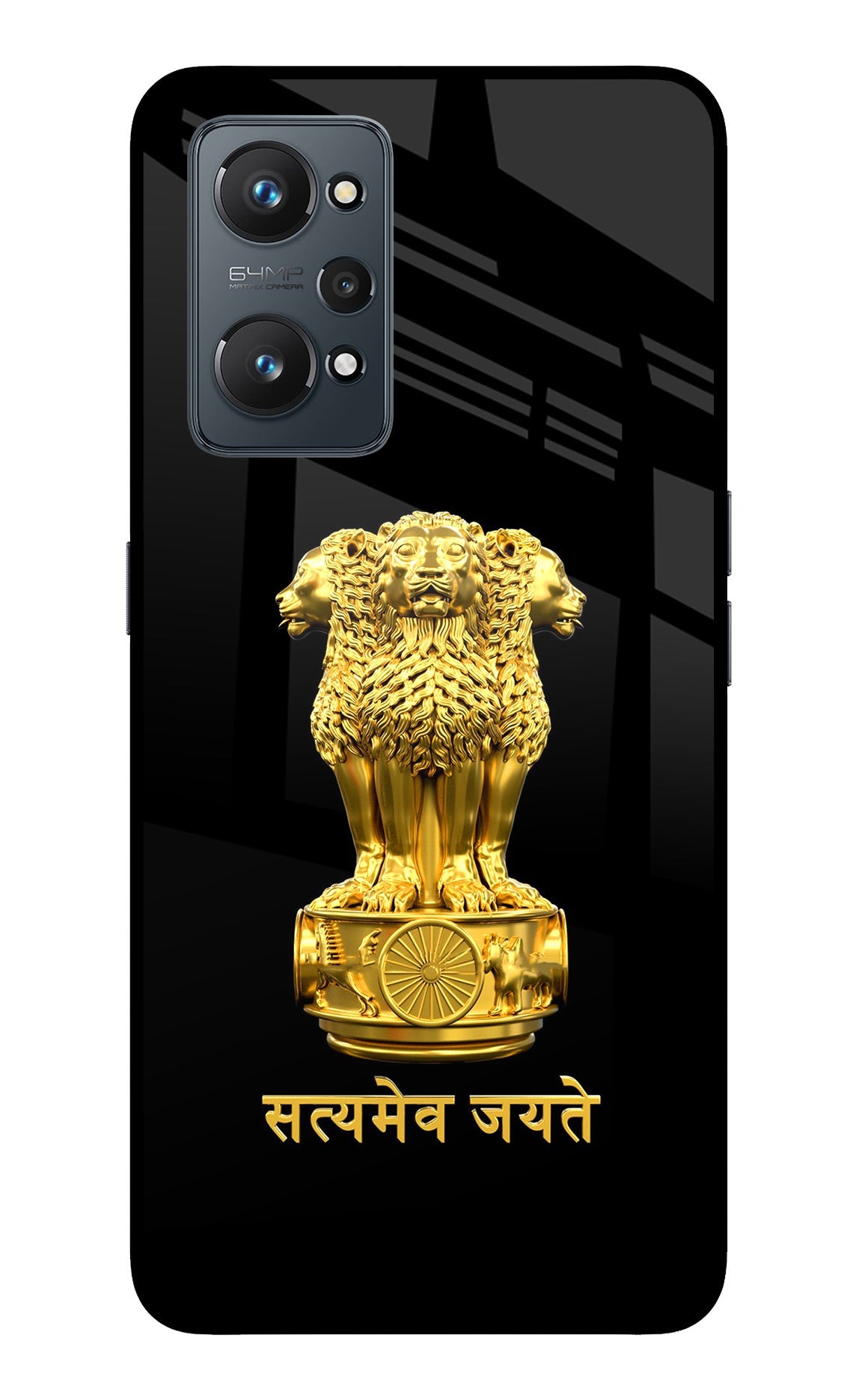 Satyamev Jayate Golden Realme GT NEO 2/Neo 3T Glass Case