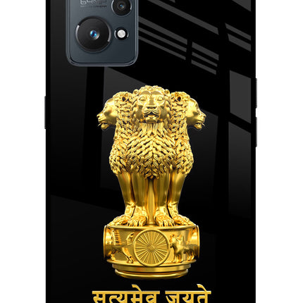 Satyamev Jayate Golden Realme GT NEO 2/Neo 3T Glass Case Back Cover by Casekaro