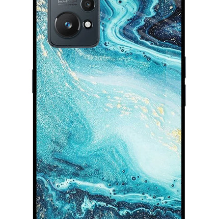 Blue Glitter Marble Realme GT NEO 2/Neo 3T Glass Case