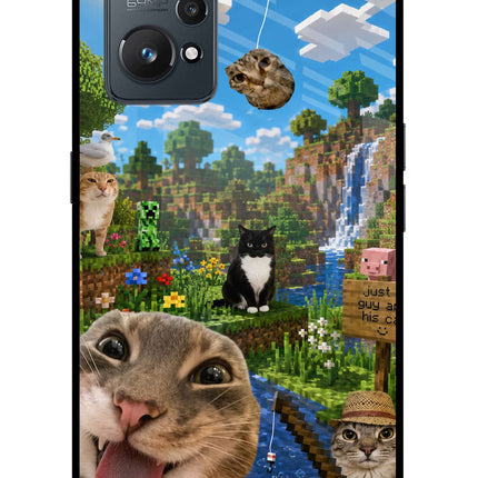 Minecraft Cat Chaos Realme GT NEO 2/Neo 3T Glass Case