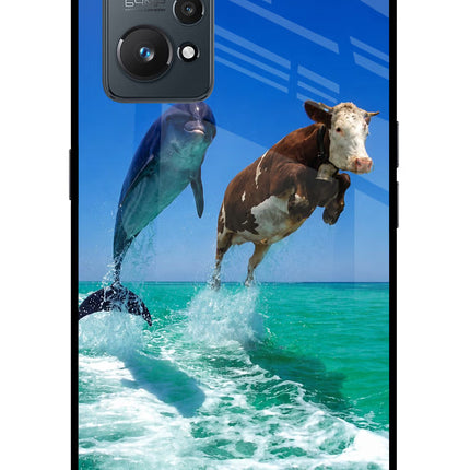 Dolphin vs Cow Realme GT NEO 2/Neo 3T Glass Case