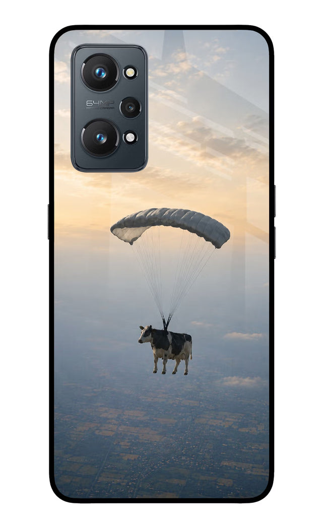 Skydiving Cow Realme GT NEO 2/Neo 3T Glass Case