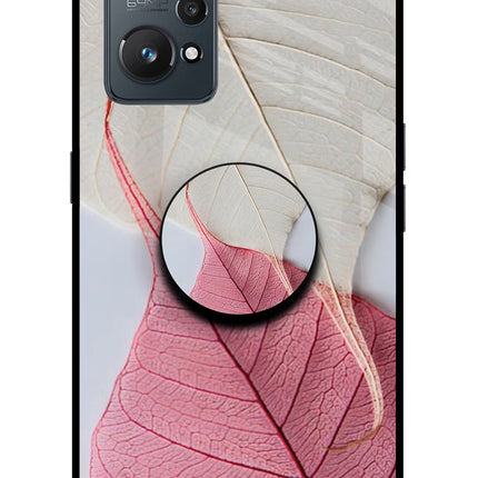 White Pink Leaf Realme GT NEO 2/Neo 3T Glass Case