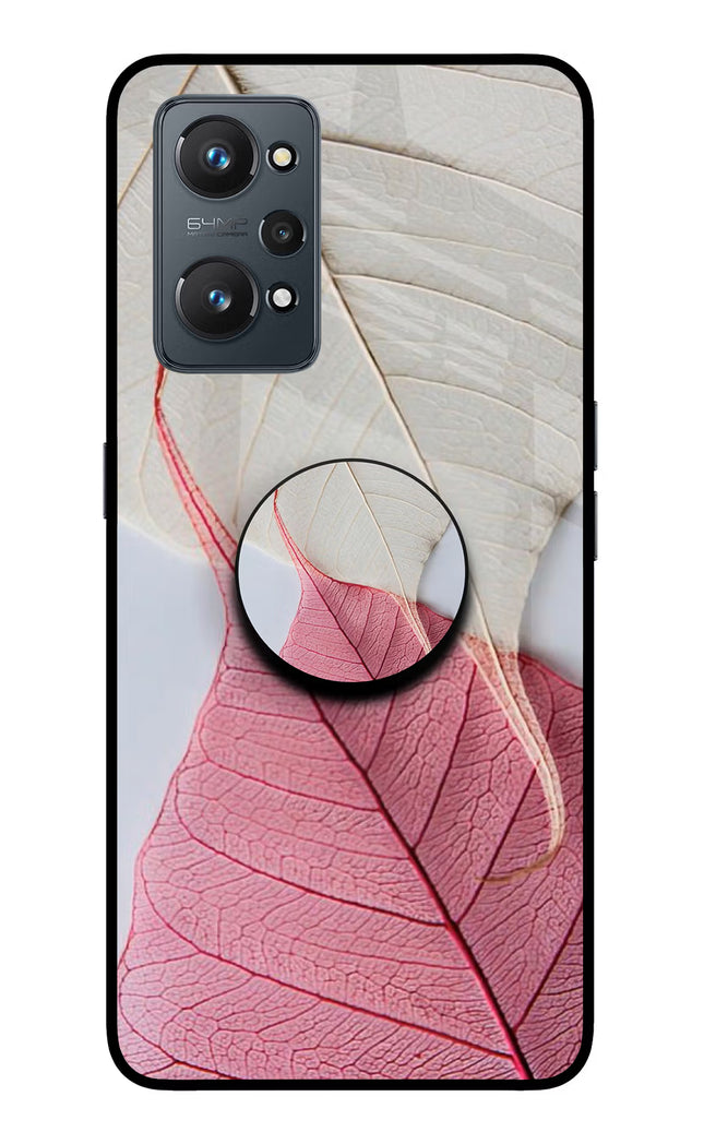 White Pink Leaf Realme GT NEO 2/Neo 3T Glass Case