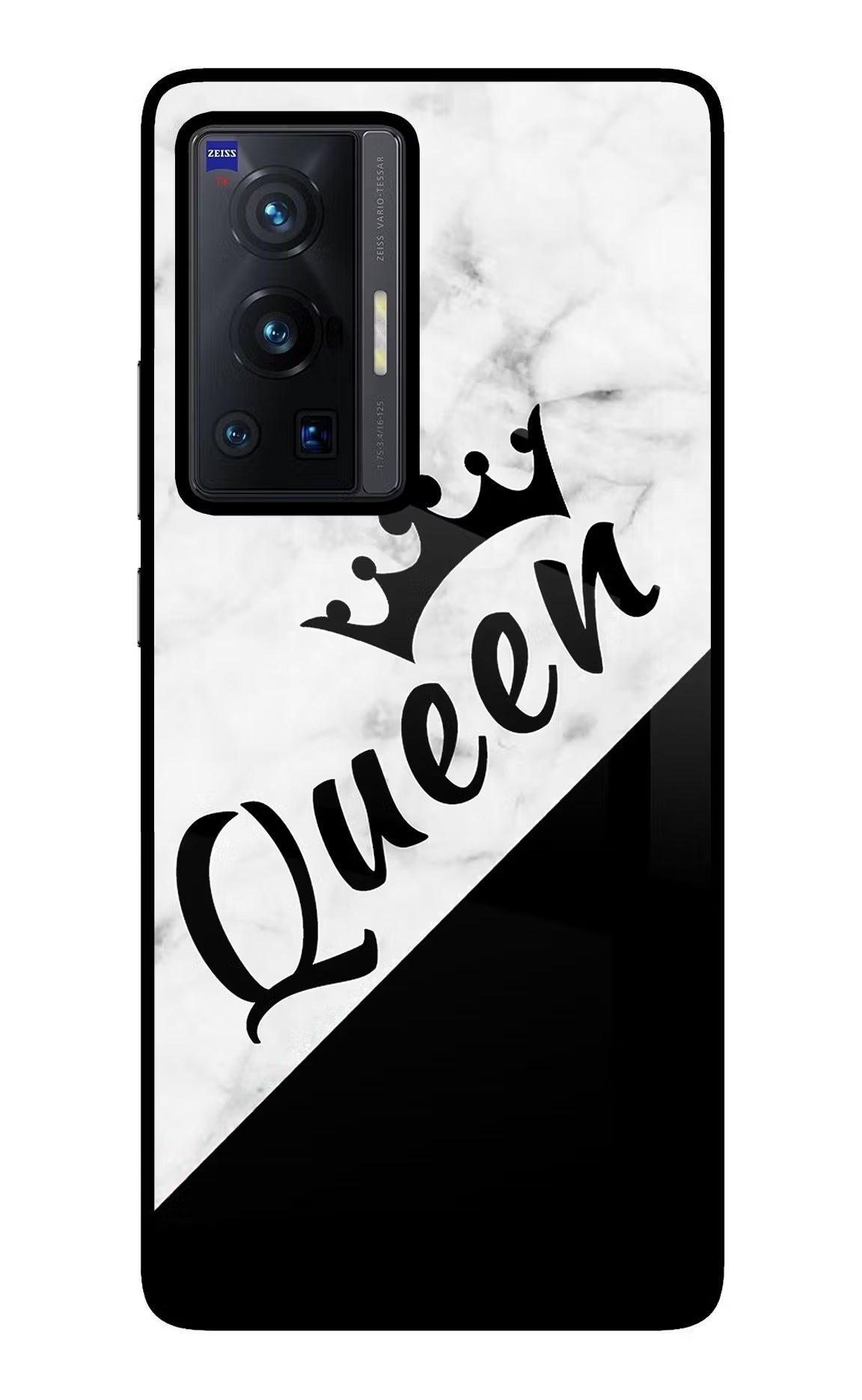 Queen Vivo X70 Pro Glass Case Back Cover by Casekaro