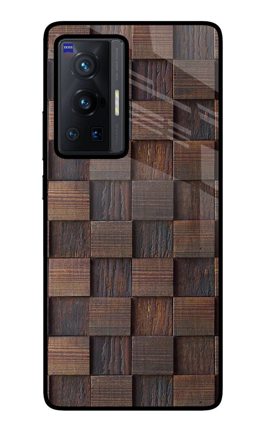 Wooden Cube Design Vivo X70 Pro Glass Case