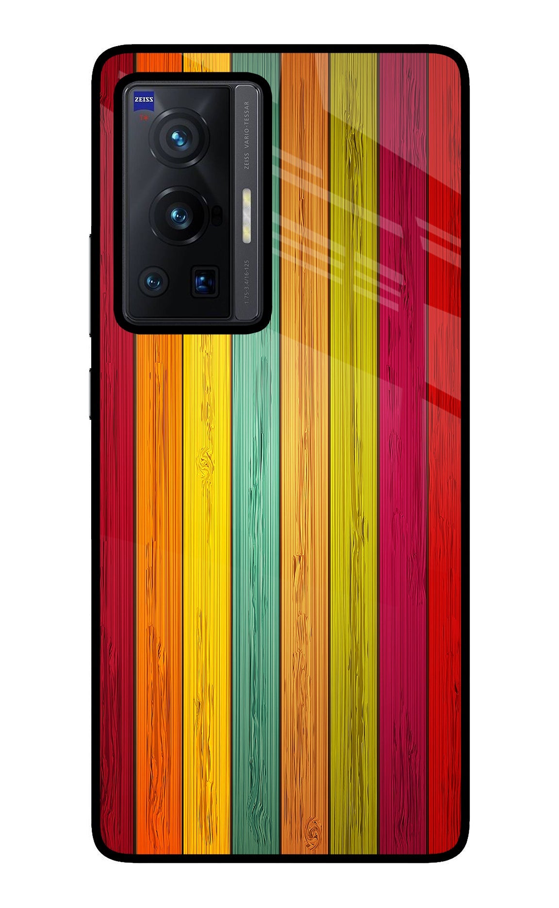 Multicolor Wooden Vivo X70 Pro Glass Case