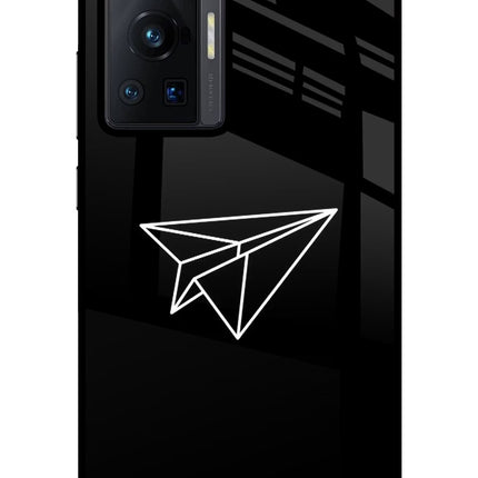 Paper Plane White Vivo X70 Pro Glass Case Back Cover by Casekaro