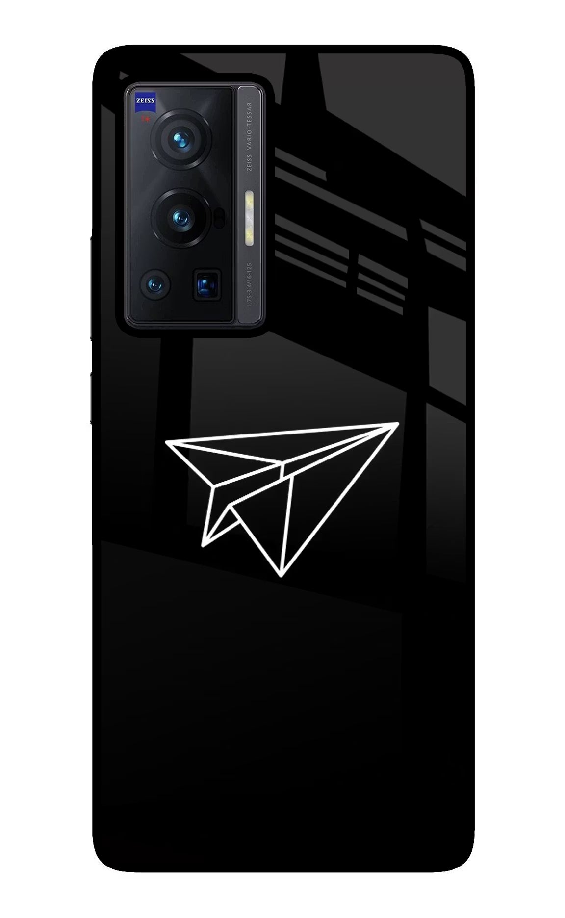 Paper Plane White Vivo X70 Pro Glass Case Back Cover by Casekaro