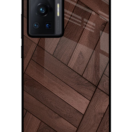 Wooden Texture Design Vivo X70 Pro Glass Case Back Cover by Casekaro