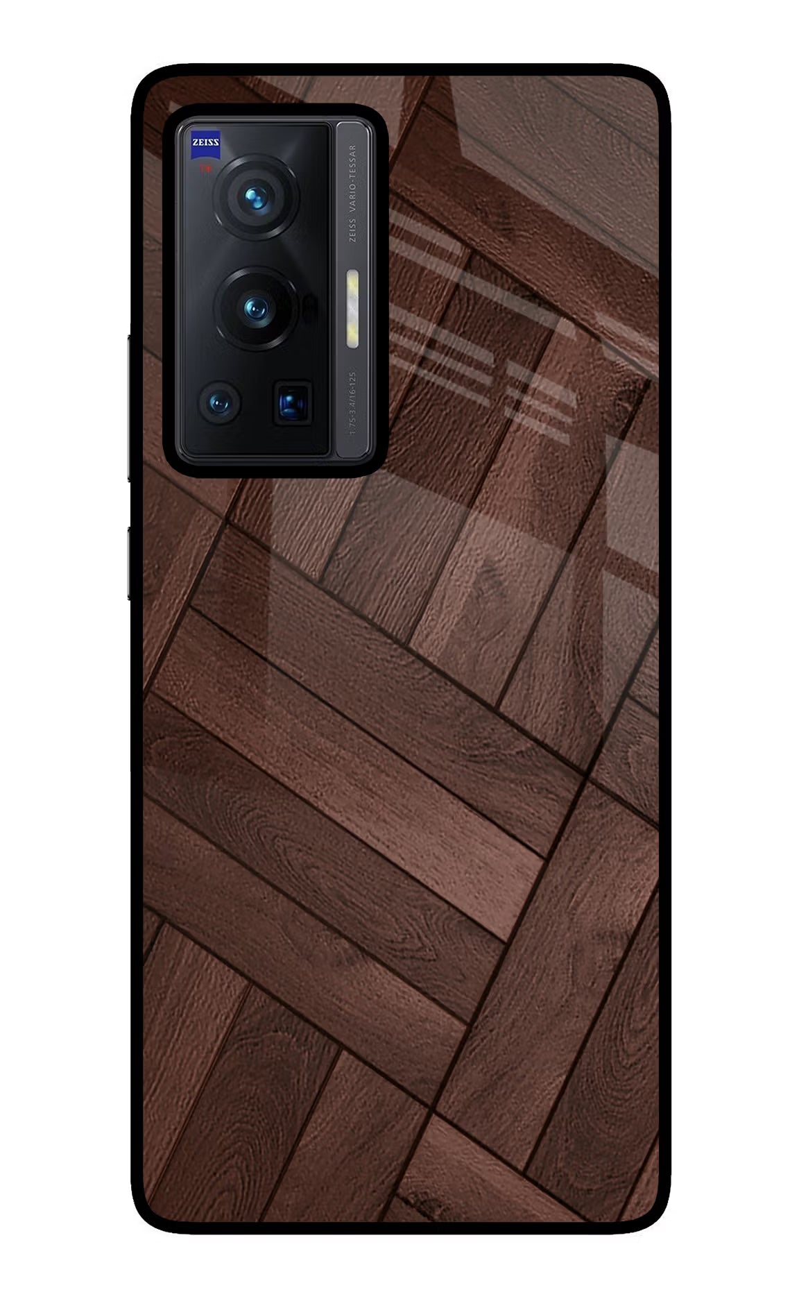 Wooden Texture Design Vivo X70 Pro Glass Case Back Cover by Casekaro