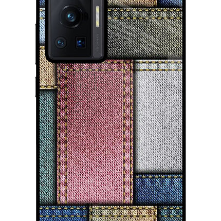 Multicolor Jeans Vivo X70 Pro Glass Case Back Cover by Casekaro