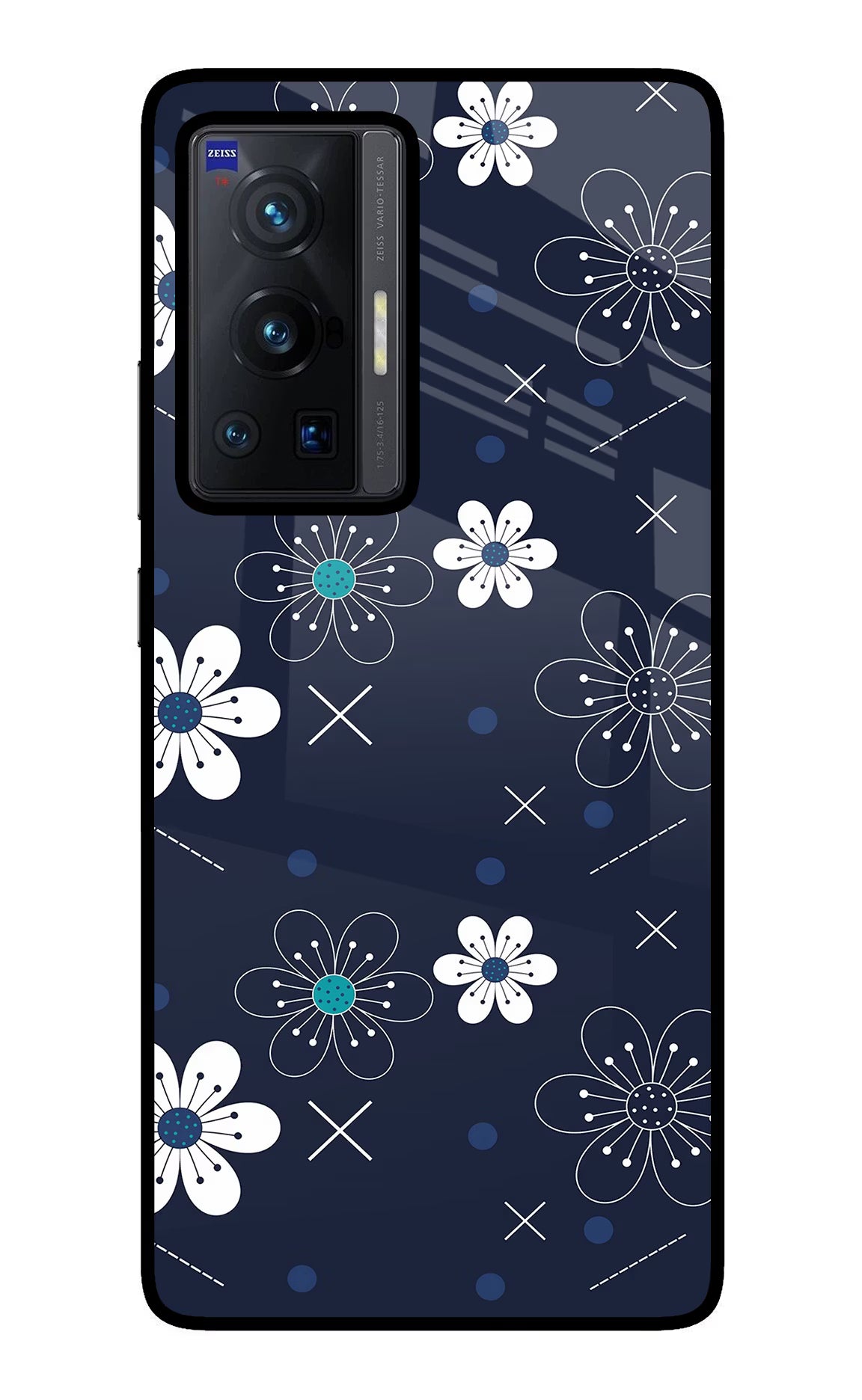Flowers Vivo X70 Pro Glass Case Back Cover by Casekaro