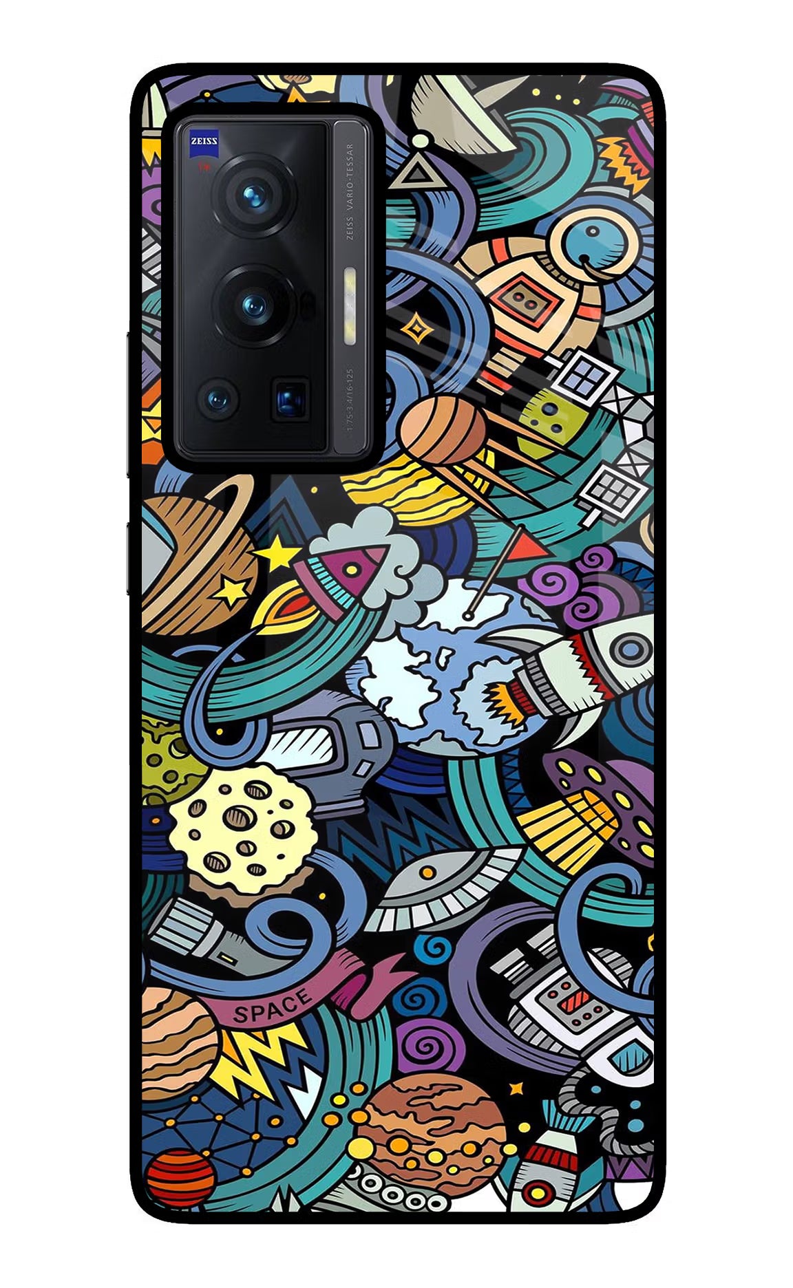 Space Abstract Vivo X70 Pro Glass Case Back Cover by Casekaro