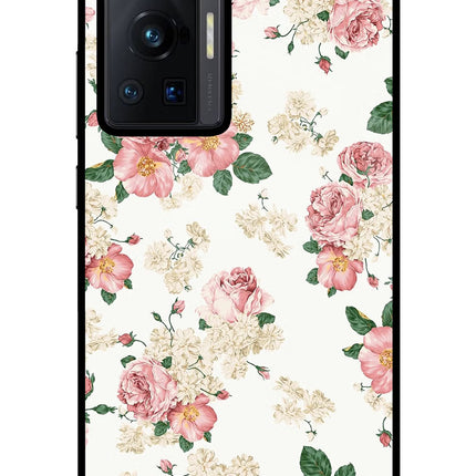 Flowers Vivo X70 Pro Glass Case Back Cover by Casekaro