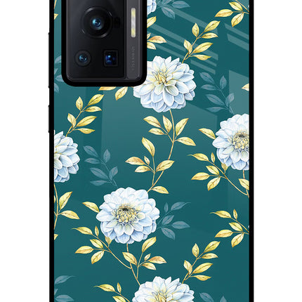 Flowers Vivo X70 Pro Glass Case Back Cover by Casekaro