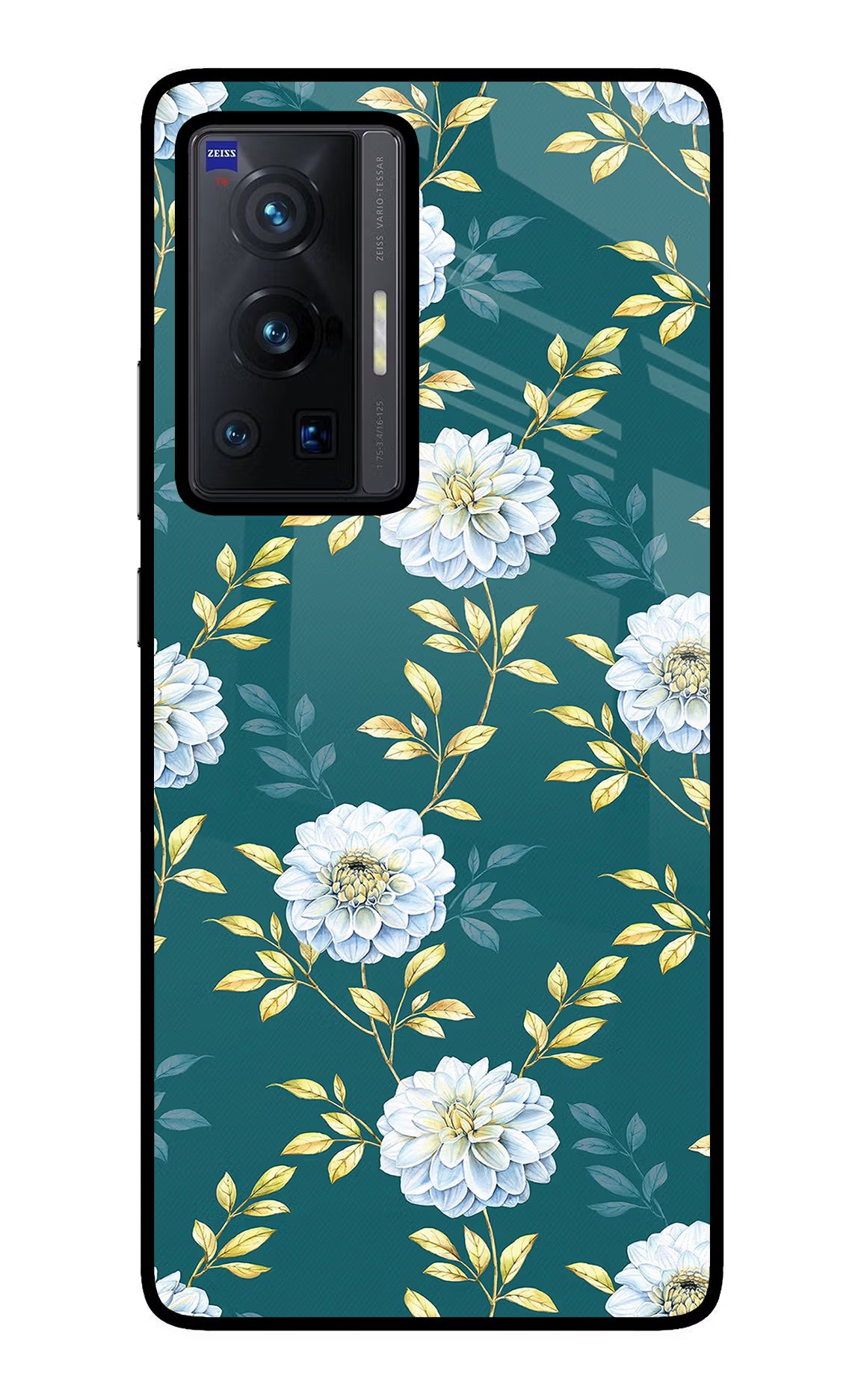 Flowers Vivo X70 Pro Glass Case Back Cover by Casekaro