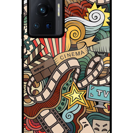 Cinema Abstract Vivo X70 Pro Glass Case Back Cover by Casekaro