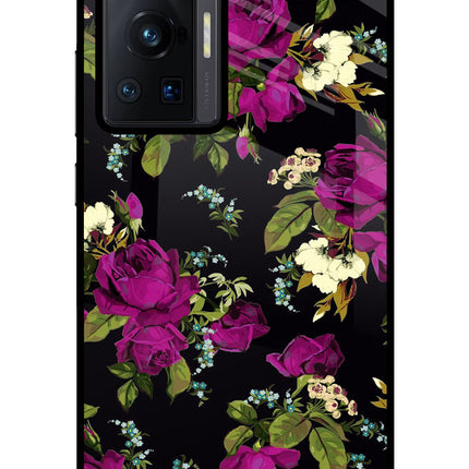 Flowers Vivo X70 Pro Glass Case Back Cover by Casekaro
