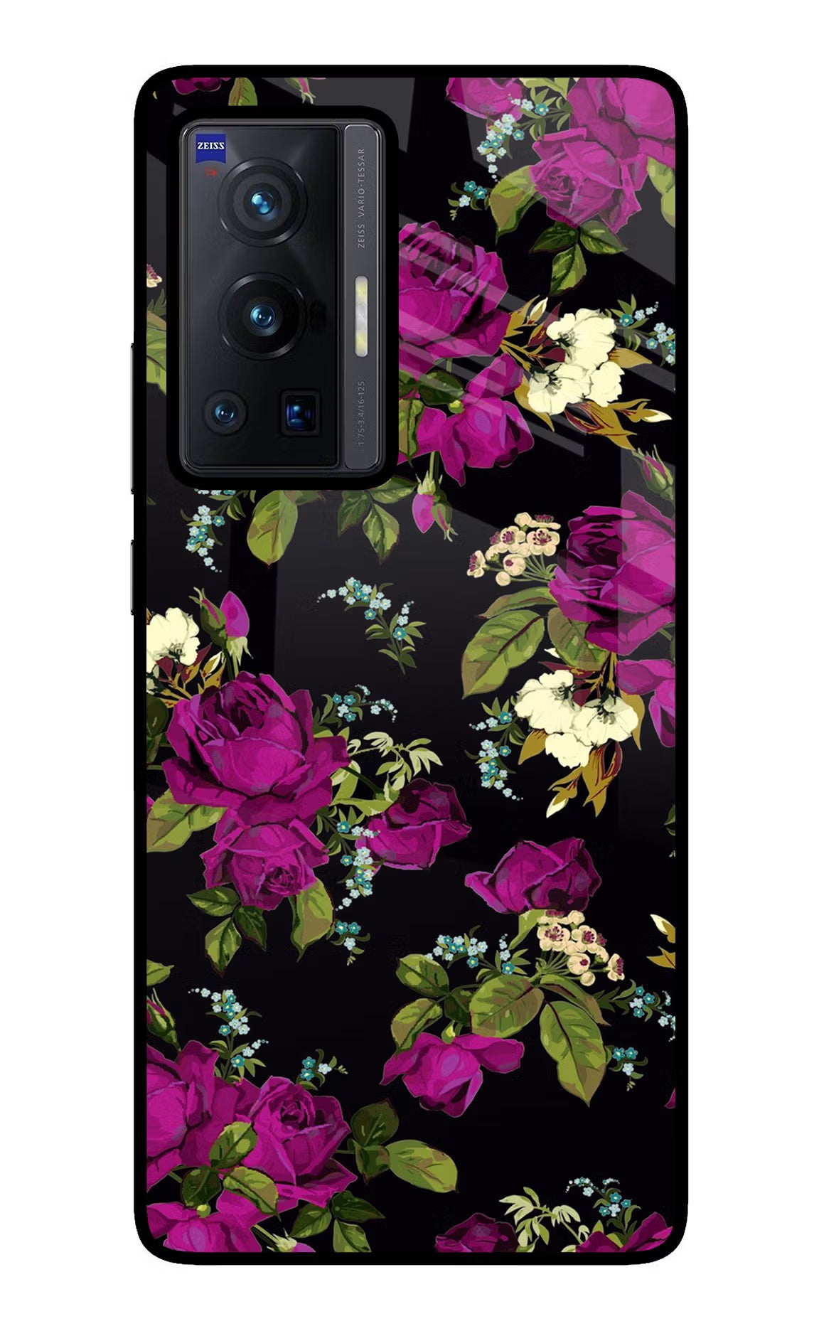 Flowers Vivo X70 Pro Glass Case Back Cover by Casekaro