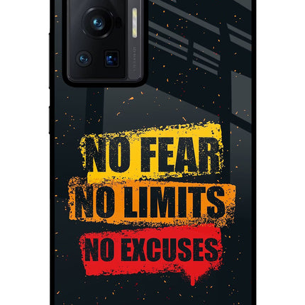 No Fear No Limits No Excuse Vivo X70 Pro Glass Case Back Cover by Casekaro