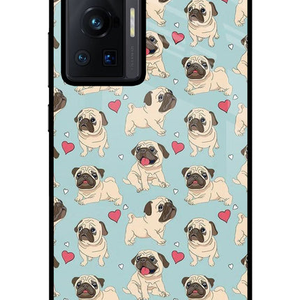 Pug Dog Vivo X70 Pro Glass Case Back Cover by Casekaro