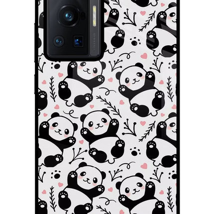 Cute Panda Vivo X70 Pro Glass Case Back Cover by Casekaro