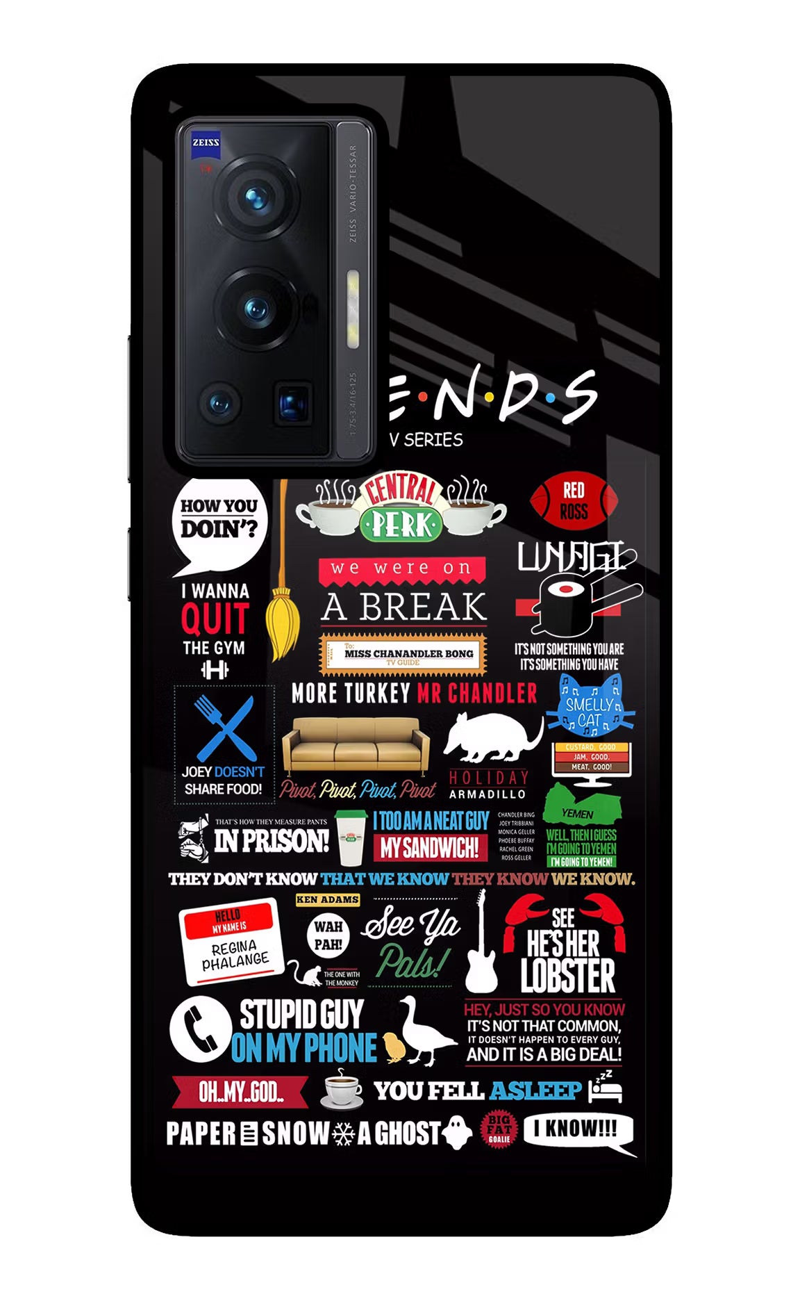 FRIENDS Vivo X70 Pro Glass Case Back Cover by Casekaro