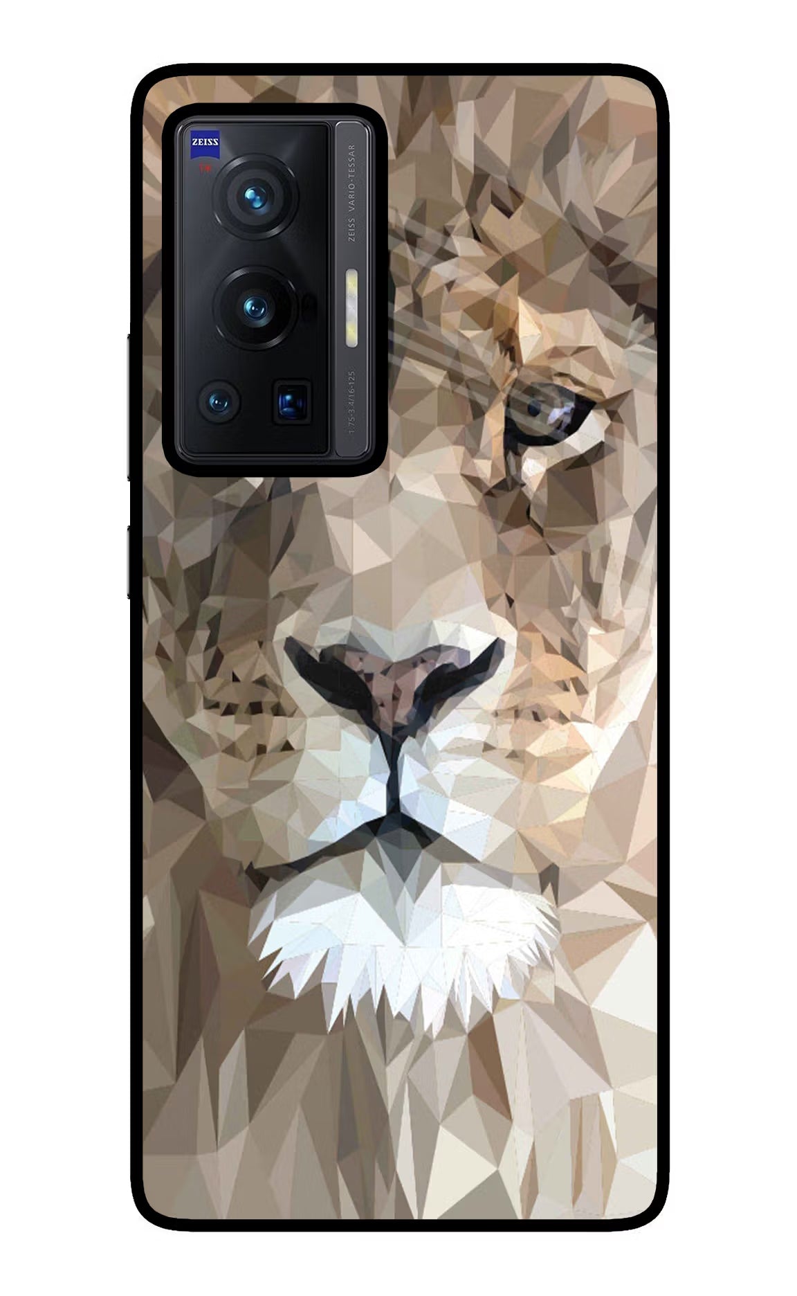 Lion Art Vivo X70 Pro Glass Case Back Cover by Casekaro