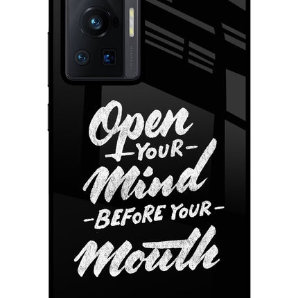 Open Your Mind Before Your Mouth Vivo X70 Pro Glass Case Back Cover by Casekaro