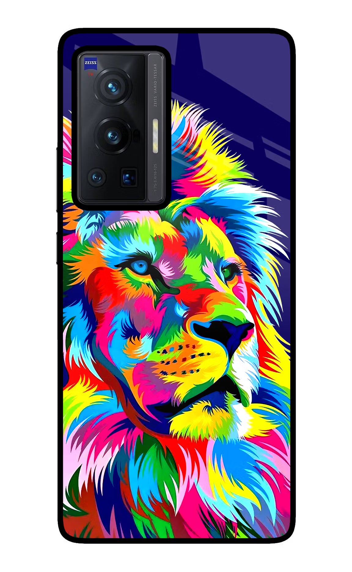 Vector Art Lion Vivo X70 Pro Glass Case Back Cover by Casekaro