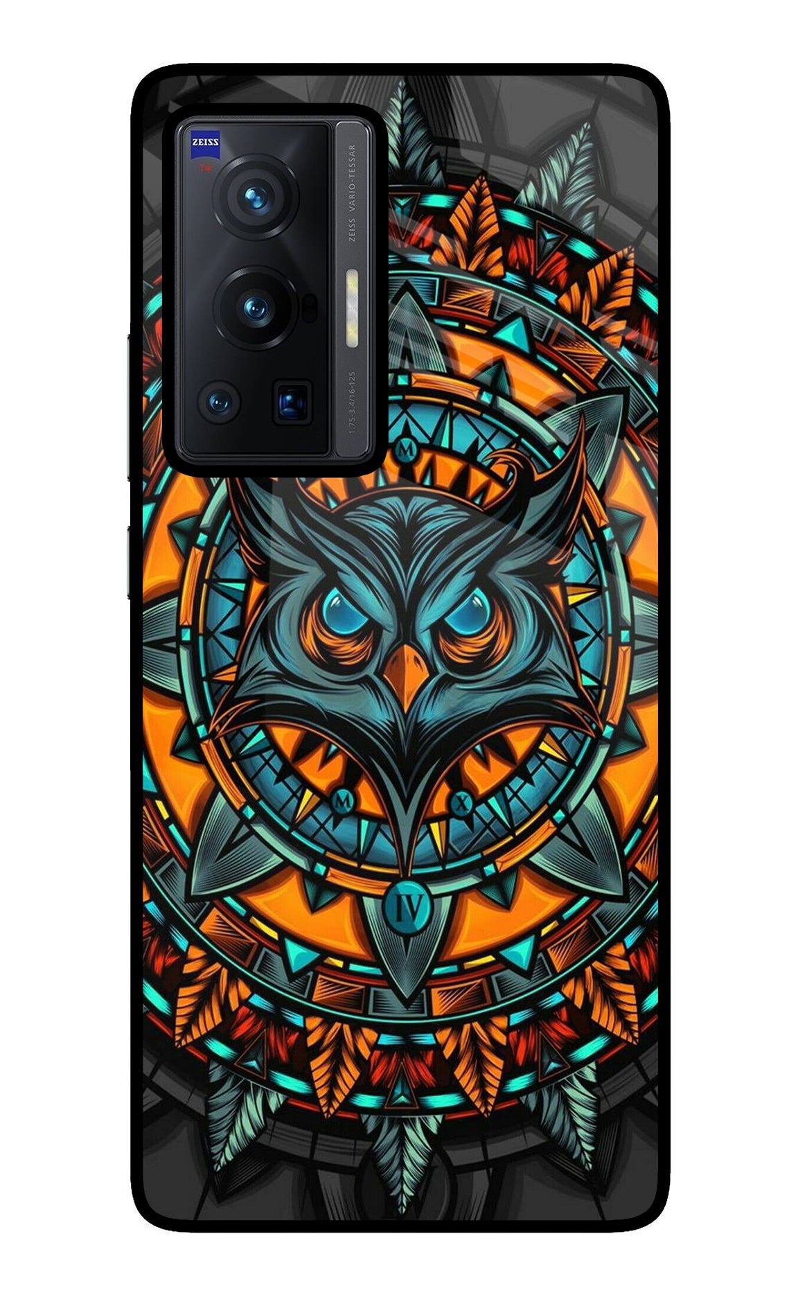 Angry Owl Art Vivo X70 Pro Glass Case