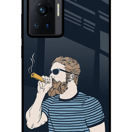 Smoking Vivo X70 Pro Glass Case Back Cover by Casekaro