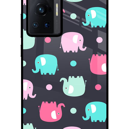 Elephants Vivo X70 Pro Glass Case Back Cover by Casekaro