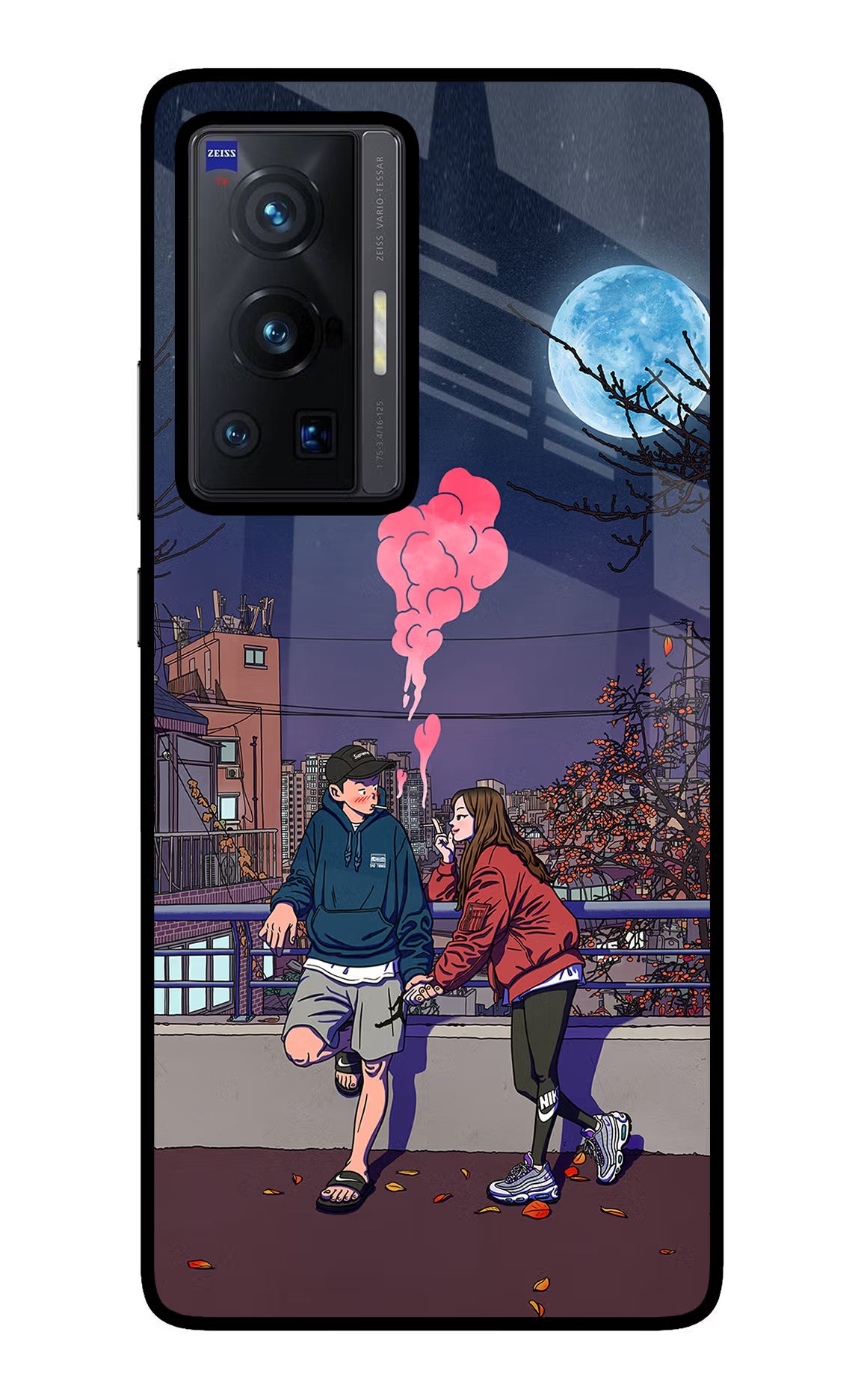 Chilling Couple Vivo X70 Pro Glass Case Back Cover by Casekaro