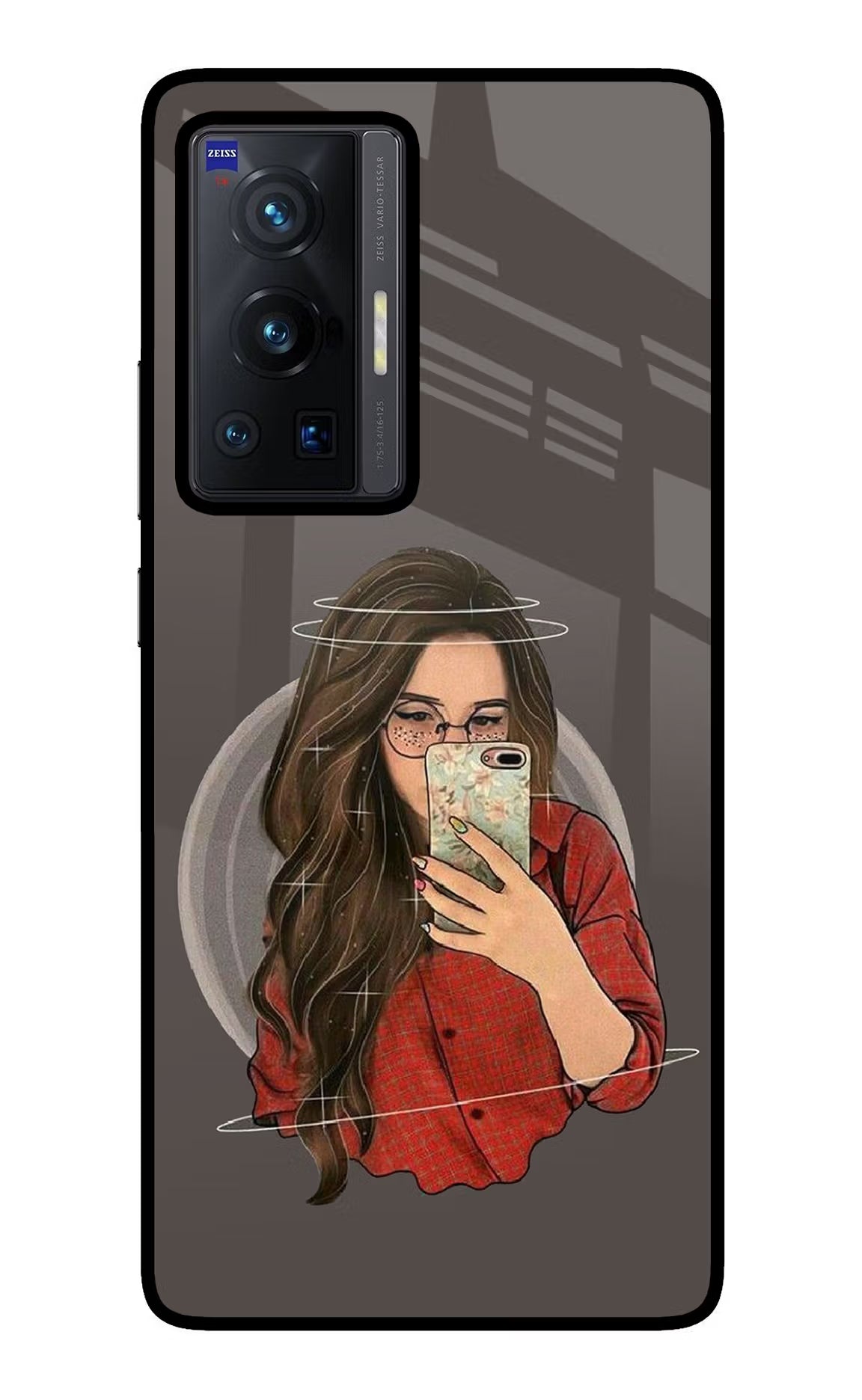 Selfie Queen Vivo X70 Pro Glass Case Back Cover by Casekaro